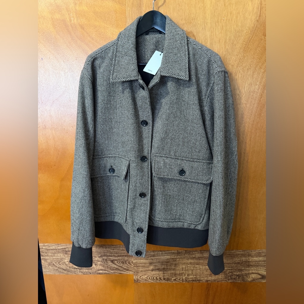 Jason Wu Men's Herringbone Shirt Jacket - Black And Brown